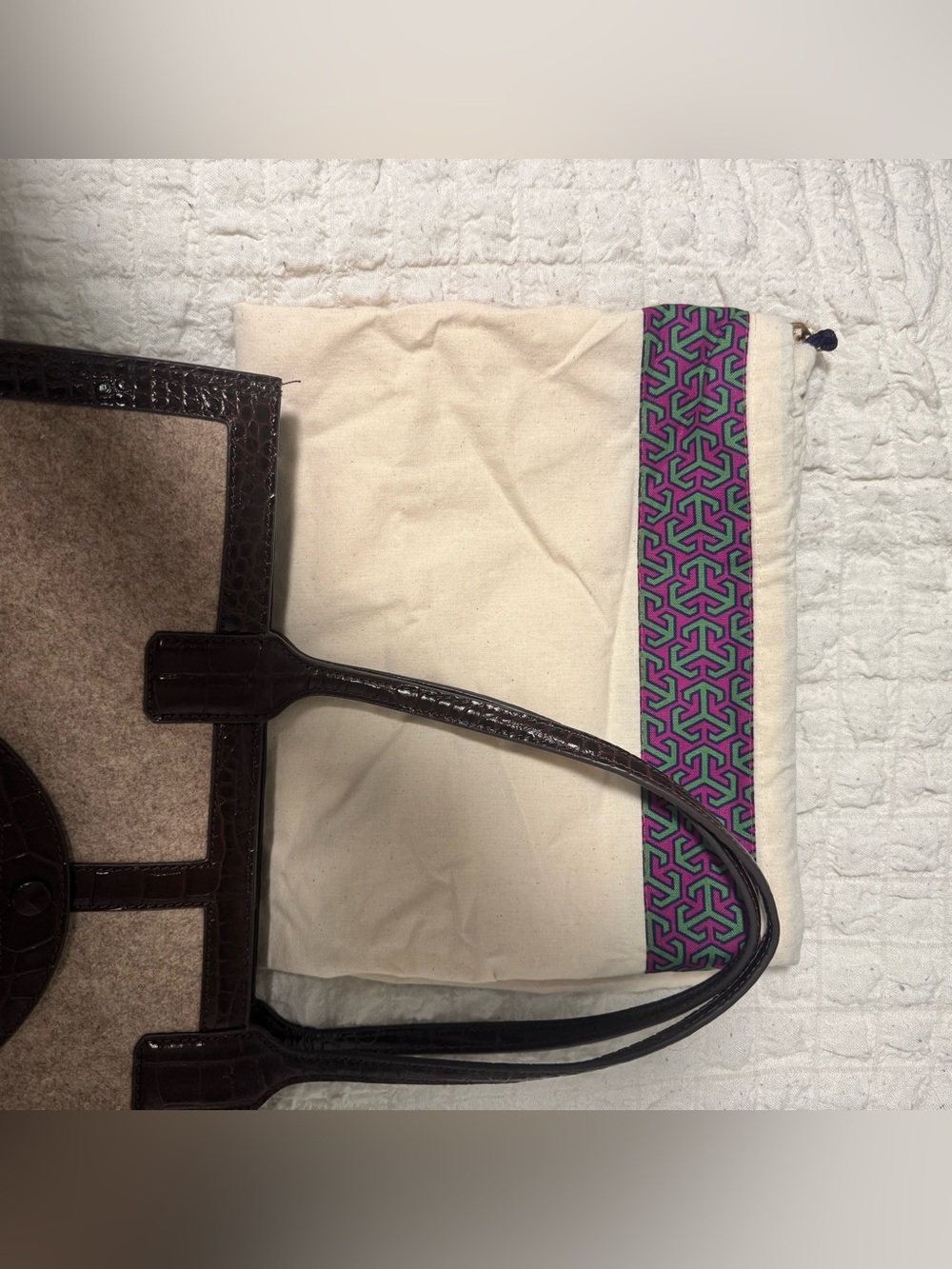 Tory Burch Ella Felt Quadrant Tote NWOT - Picture 12 of 16